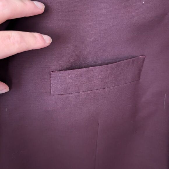 Sergio Valentino Burgundy Maroon Blazer Suit Jacket Size 48L - Picture 4 of 11